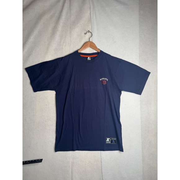 STARTER Other - Starter Auburn Tigers Mens Large Navy Blue Embroidered Cotton T-Shirt‎ NCAA Team